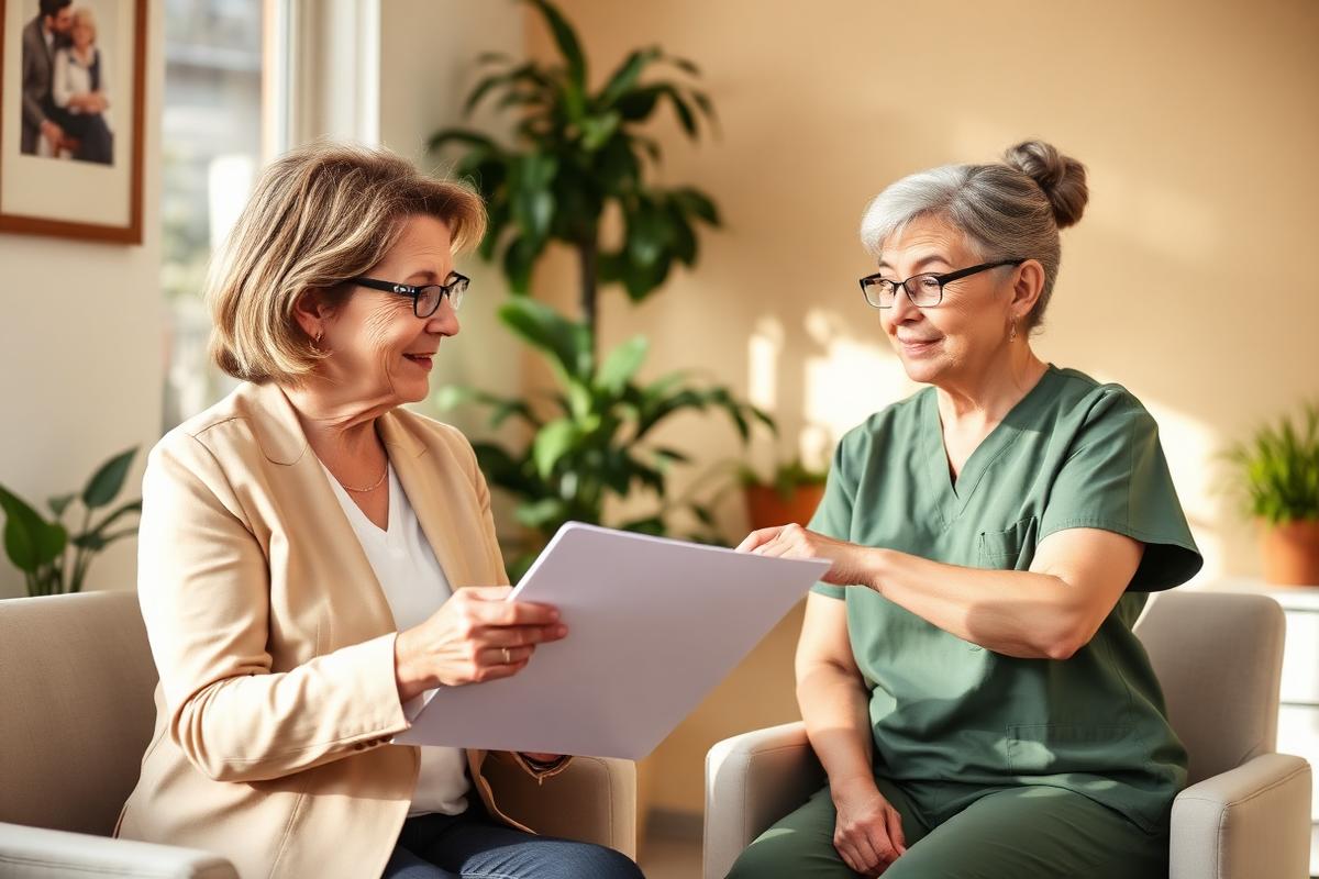 A home care agency owner interviewing a caregiver applicant